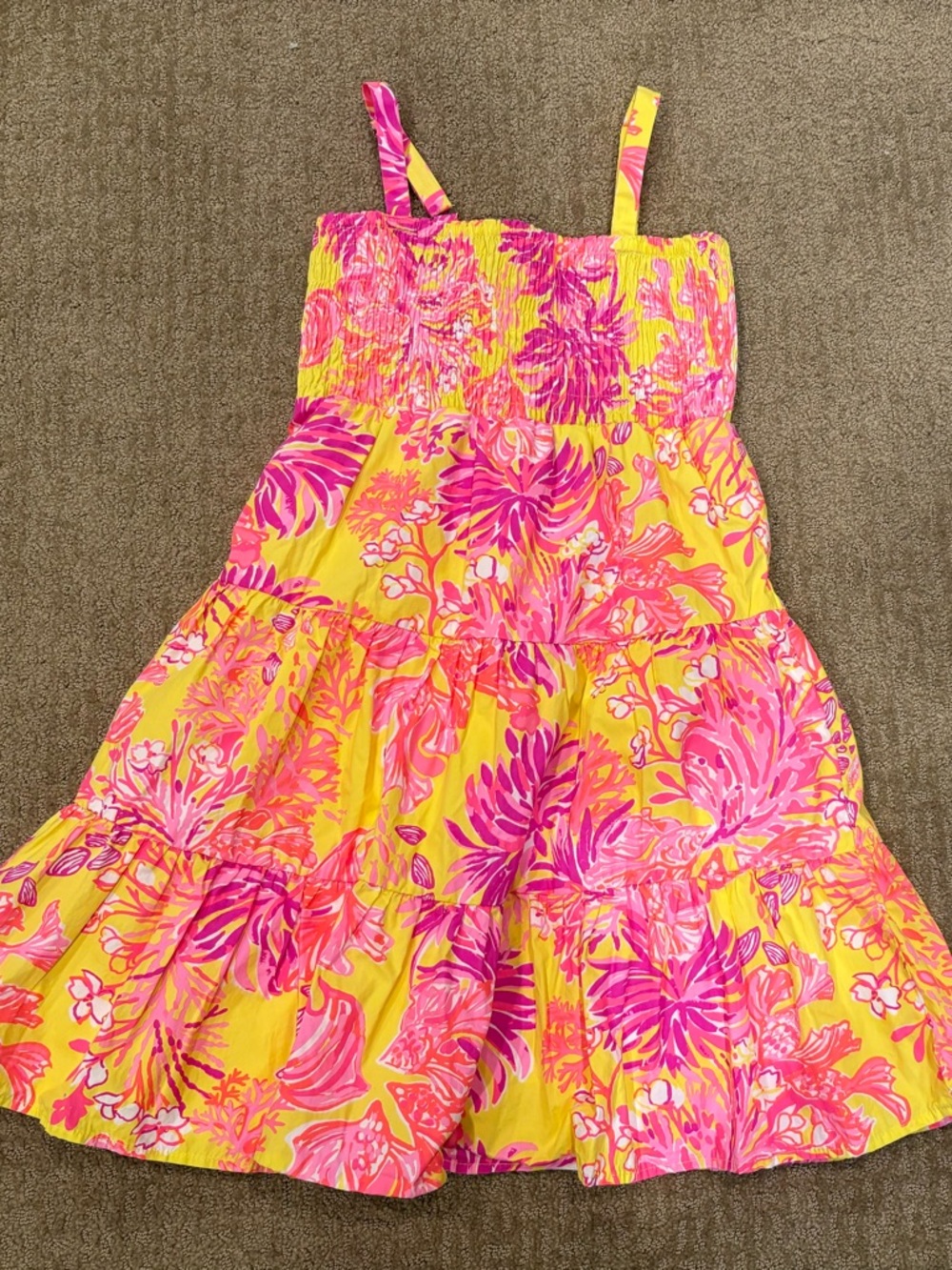 Lilly Pulitzer Girl’s Size XL Violet Dress in Calla Yellow